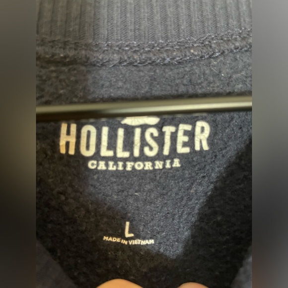 Hollister California Crew Neck Soft Sweatshirt NavyBlue White Logo1999 Large Y2K - Picture 7 of 7